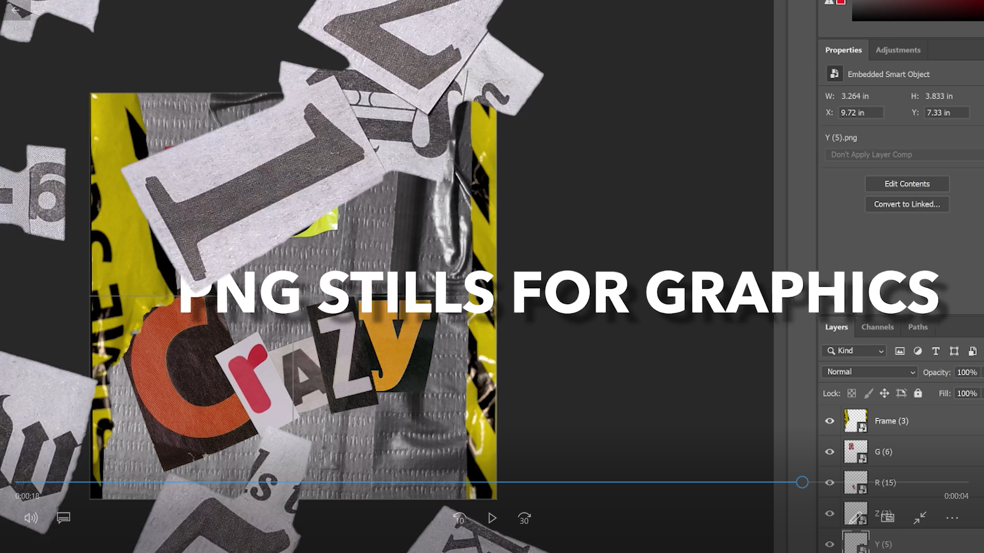 Cinepacks 复古多彩定格手工剪切动画剪纸拼贴艺术风格字母符号PNG+视频素材 Letter FX（4177）图层云