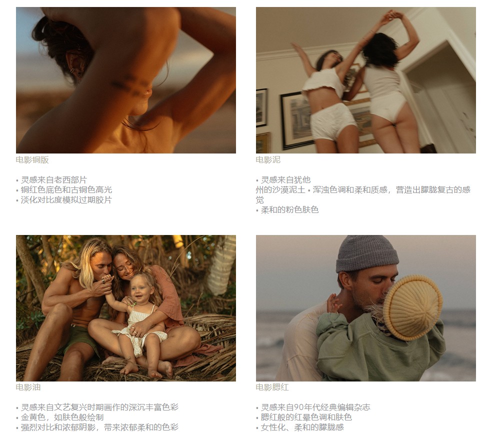 电影感Lightroom调色预设Cine肤色优先电影色调滤镜摄影后期人像婚礼LR预设套装 Dvlop - India Earl - Cine Presets