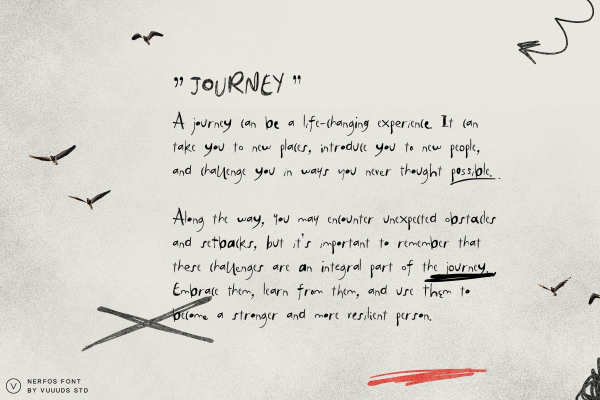 Nerfos现代实验手写字体 含多个备选字形 支持多语言 创意标题涂鸦设计PS/AI Nerfos Font