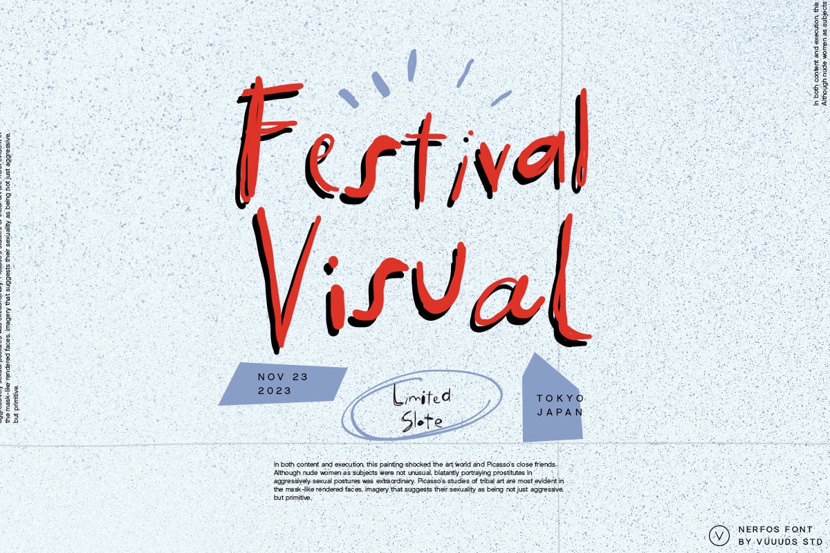 Nerfos现代实验手写字体 含多个备选字形 支持多语言 创意标题涂鸦设计PS/AI Nerfos Font