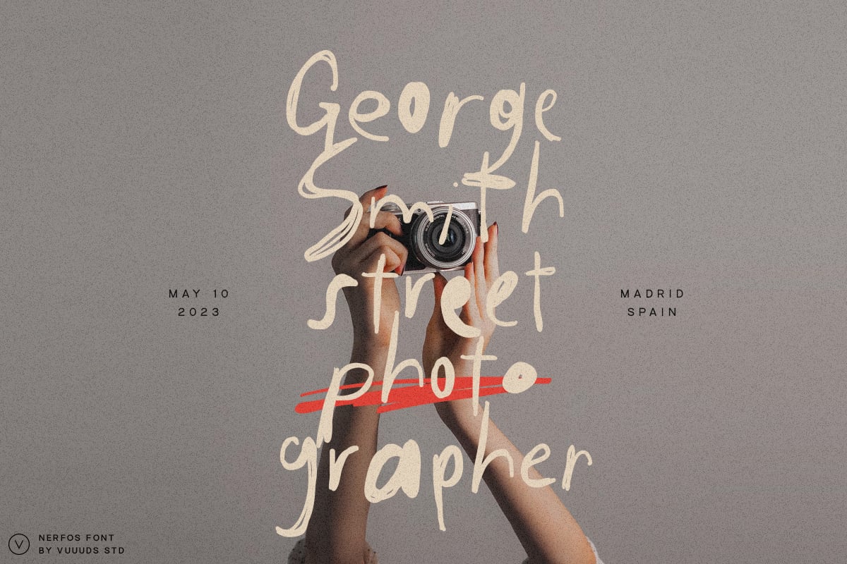 Nerfos现代实验手写字体 含多个备选字形 支持多语言 创意标题涂鸦设计PS/AI Nerfos Font