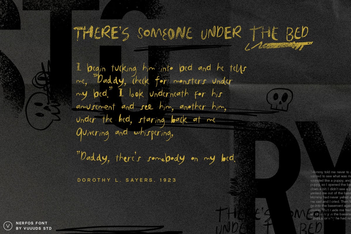 Nerfos现代实验手写字体 含多个备选字形 支持多语言 创意标题涂鸦设计PS/AI Nerfos Font