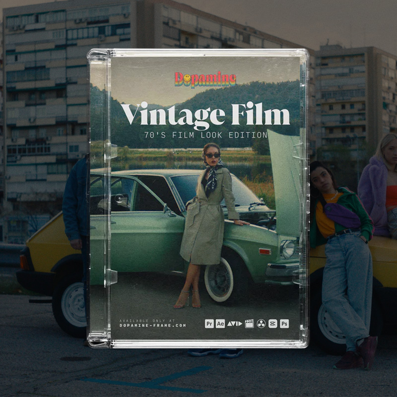 10款复古电影感视频LUT调色预设 .cube格式 PR/达芬奇/FCPX通用 一键添加胶片美学Dopamine Frame - Vintage Film Video LUTs