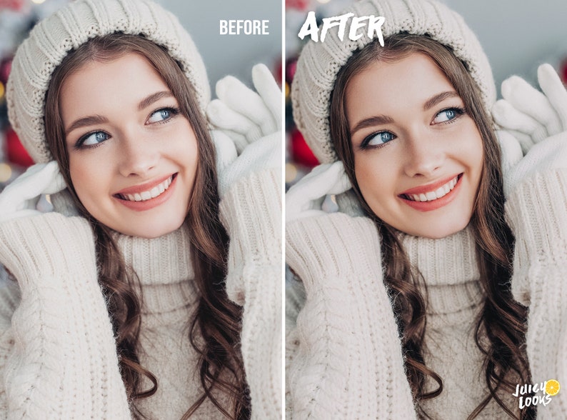 圣诞Lightroom调色预设套装14款手机DNG桌面XMP摄影滤镜圣诞灯光主题人像LR预设