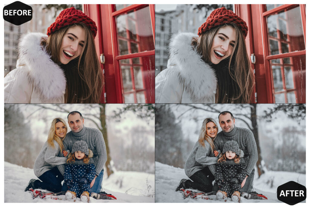 圣诞Lightroom调色预设10款手机DNG桌面LR模板双版本节日氛围摄影滤镜人像风景