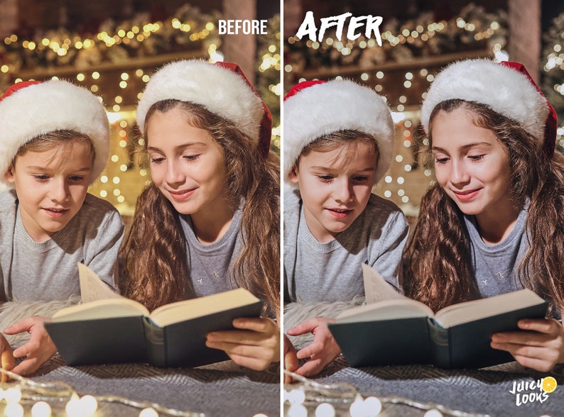 圣诞Lightroom调色预设套装14款手机DNG桌面XMP摄影滤镜圣诞灯光主题人像LR预设