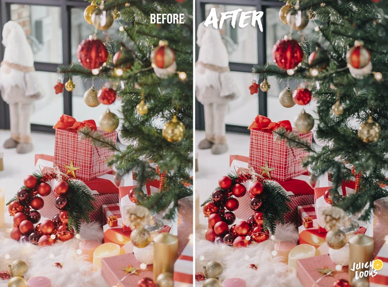 圣诞Lightroom调色预设套装14款手机DNG桌面XMP摄影滤镜圣诞灯光主题人像LR预设