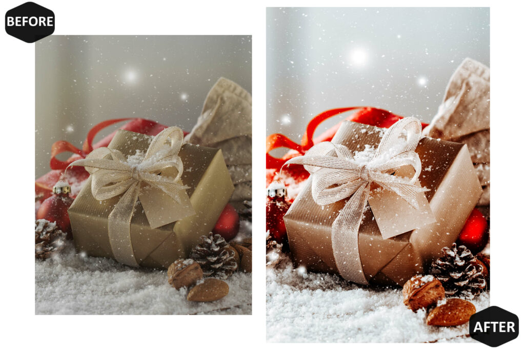 圣诞氛围Lightroom手机调色预设10款阴郁圣诞风格滤镜INS博主摄影后期DNG预设