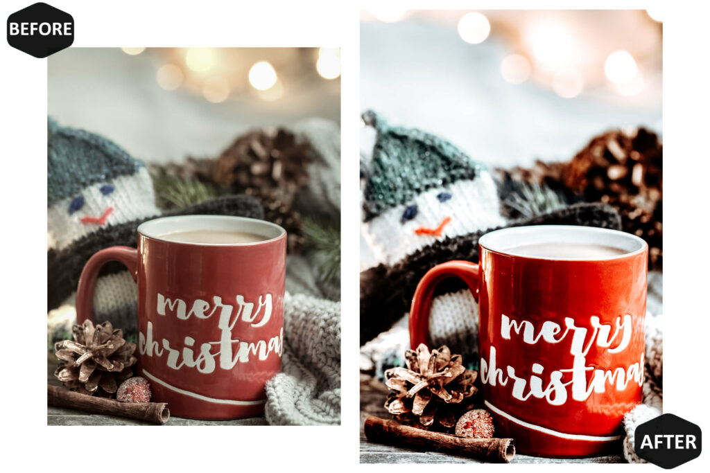 圣诞氛围Lightroom手机调色预设10款阴郁圣诞风格滤镜INS博主摄影后期DNG预设