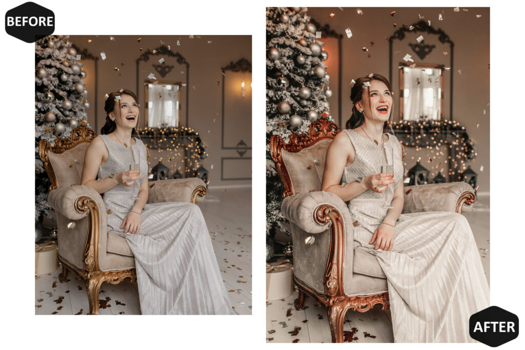 圣诞氛围Lightroom手机调色预设10款阴郁圣诞风格滤镜INS博主摄影后期DNG预设