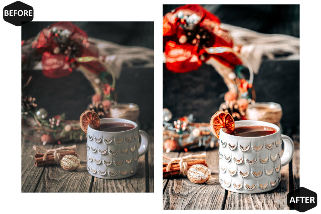 圣诞氛围Lightroom手机调色预设10款阴郁圣诞风格滤镜INS博主摄影后期DNG预设