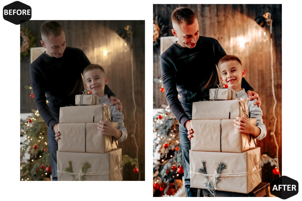 圣诞氛围Lightroom手机调色预设10款阴郁圣诞风格滤镜INS博主摄影后期DNG预设