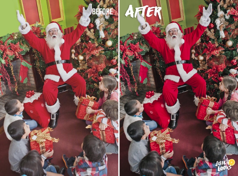 圣诞Lightroom调色预设套装14款手机DNG桌面XMP摄影滤镜圣诞灯光主题人像LR预设