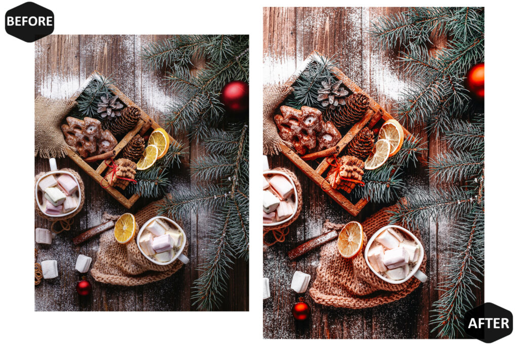 圣诞氛围Lightroom手机调色预设10款阴郁圣诞风格滤镜INS博主摄影后期DNG预设