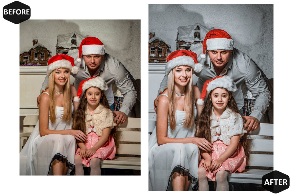 圣诞Lightroom调色预设10款手机DNG桌面LR模板双版本节日氛围摄影滤镜人像风景