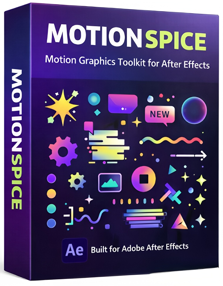 MotionSpice动态图形AE素材库 100+动画10类别一键添加 视频剪辑MG动画After Effects Aescripts - MotionSpice v1.0