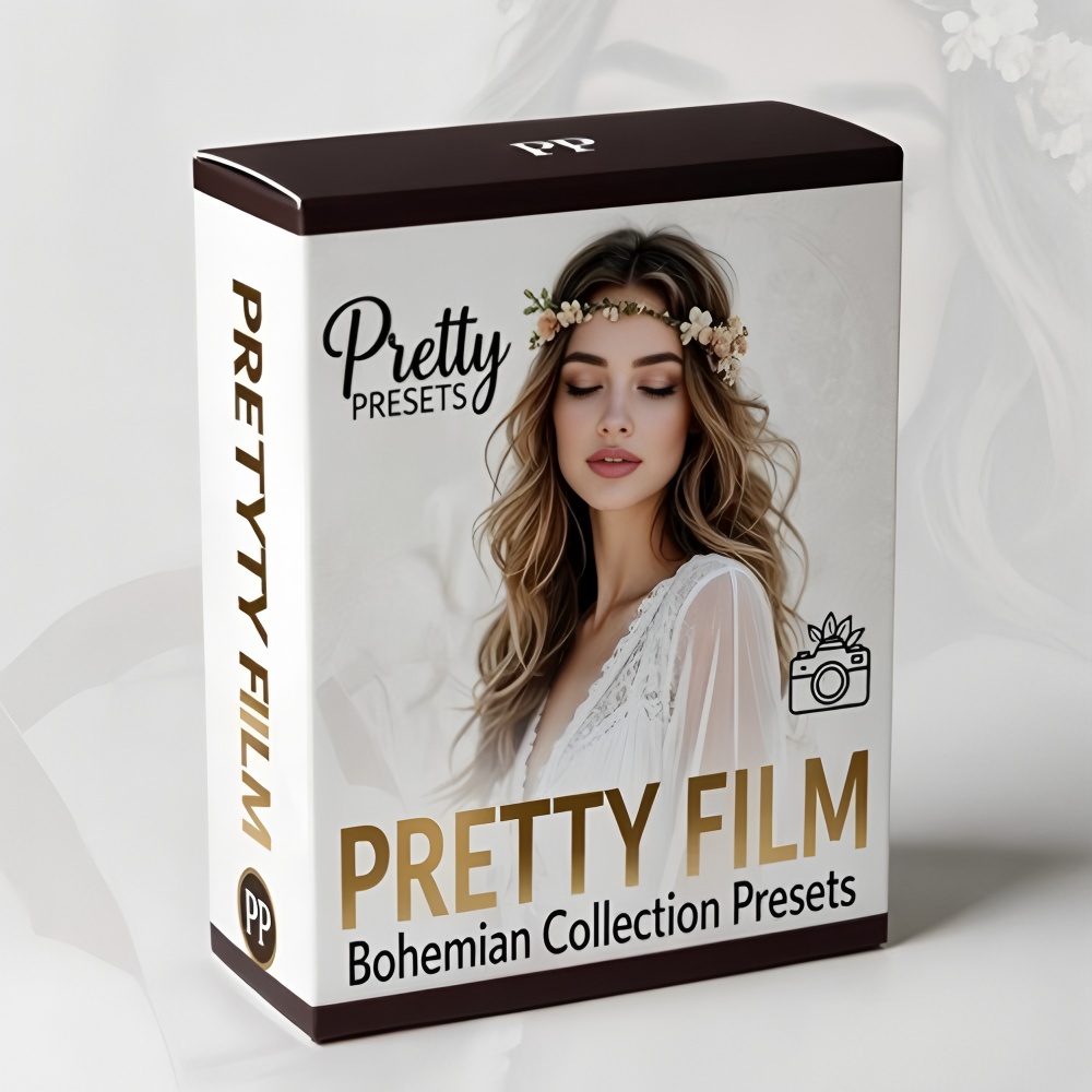 波西米亚电影胶片Lightroom预设 人像婚礼摄影调色滤镜 怀旧复古LR预设包Pretty Presets - PRETTY FILM: Bohemian Collection Presets