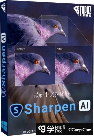 Topaz Sharpen AI V2.2.4汉化版|AI人工智能聚焦防抖清晰锐化PS插件-支持PS2021