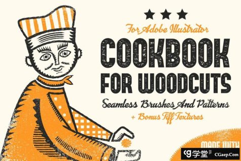 ps肌理笔刷下载 Cookbook for Woodcuts | Brushes