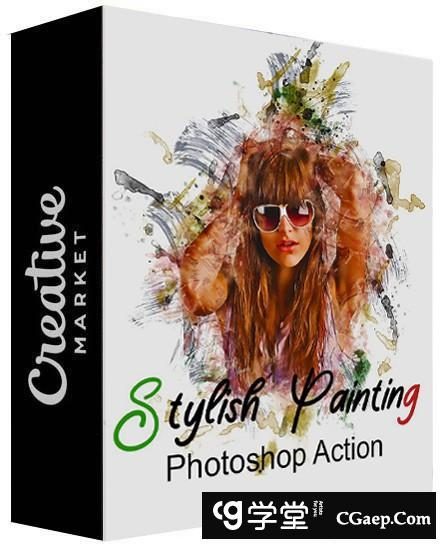时尚炫彩绘画Photoshop动作 Stylish Painting Photoshop Action 附教程