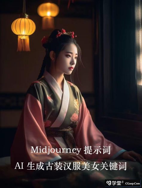 Midjourney关键词-AI生成中国风古装汉服美女人像提示关键词