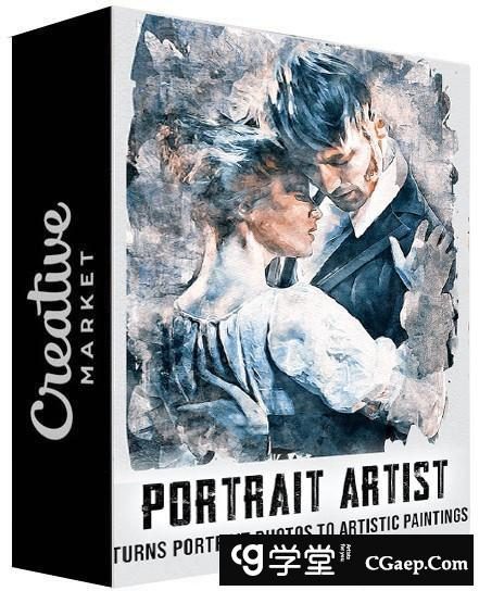 水彩肖像艺术家中文PS动作Watercolor Portrait Artist Photoshop Action