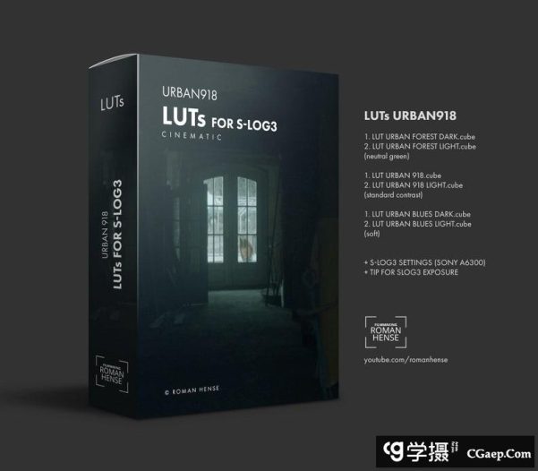 Roman Hense 索尼电影级LUT预设“城市918”专为S-LOG3调色LUT预设