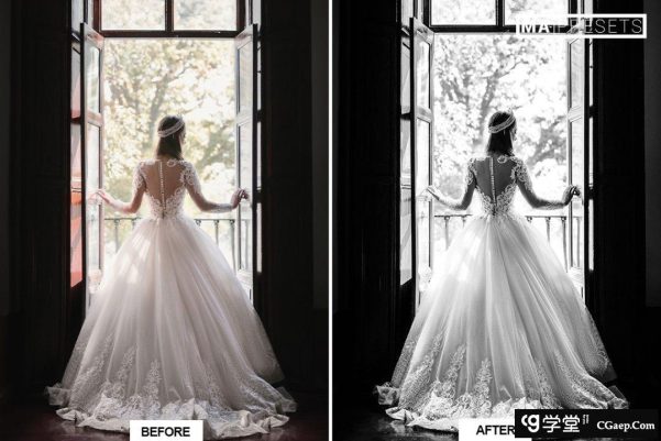 经典黑白婚礼人像lLightroom预设 Black White Wedding Lightroo Presets