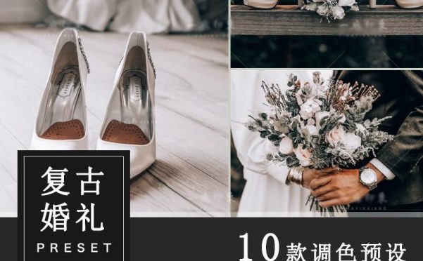 欧式复古棕色婚礼跟拍LR预设视频PS滤镜/PR/达芬奇/FCPX/LUT预设