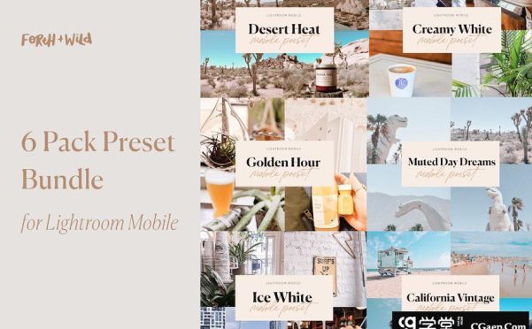 设计师Forth and Wild六套手机版LR预设合集 6 Pack Lightroom Preset Bundle