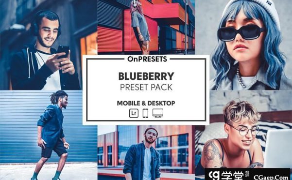 INS风蓝调旅拍人像Lightroom调色预设 OnPresets -BLUEBERRY