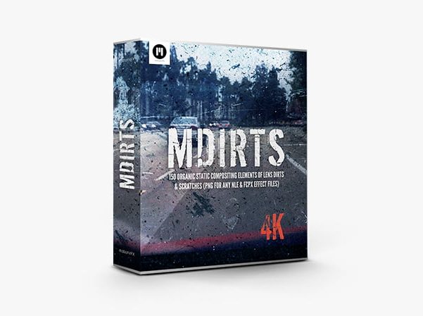 MotionVFX – MDirts： 镜头污垢和划痕的 4K 150 有机静态合成元素