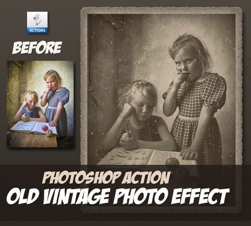 照片效果的旧复古 – Photoshop 动作