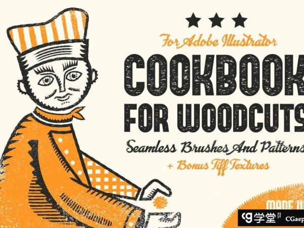 ps肌理笔刷下载 Cookbook for Woodcuts | Brushes