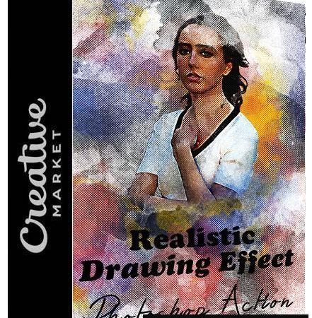 逼真绘图效果汉化PS动作 Realistic Drawing Effect PS Action附教程