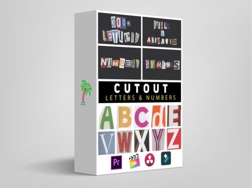 300+预动画剪贴字母数字符号素材包电影级标题Tropic Colour Cutout Letters & Numbers Premiere After Effects