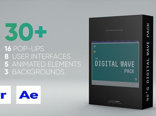 Gumroad 90s Digital Wave Pack for Premiere Pro & After Effects