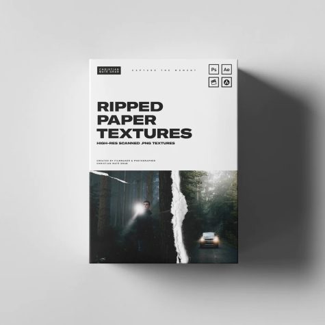 Photoshop纹理7种灰尘噪音纹理 19个手工扫描的撕纸纹理Ripped Paper Textures