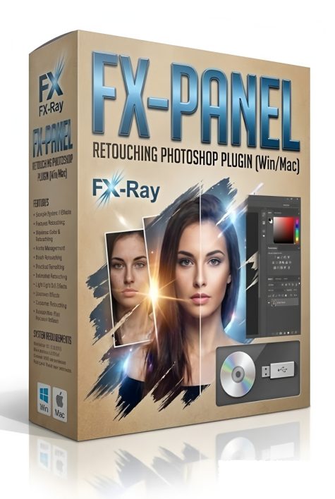 Photoshop扩展插件FX-Panel修图面板摄影后期特效滤镜工具包ZXP文件Win/Mac FX-Ray - FX-Panel - Retouching Photoshop Plugin (Win/Mac)