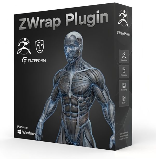 ZBrush插件ZWrap自动拓扑包裹工具 3D扫描人脸模型重拓扑投射Win Faceform - ZWrap - plugin for ZBrush 2025.12.1 Win