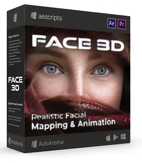 AE脚本Face 3D v1.1.4 AI驱动照片转3D模型动画制作支持OBJ导出