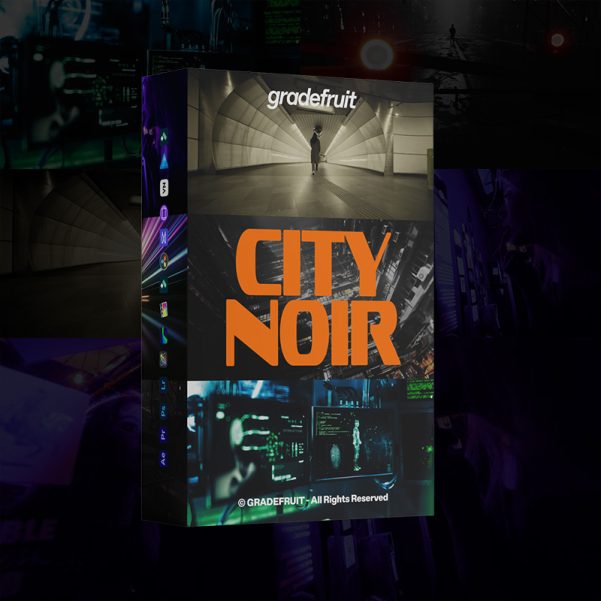 霓虹赛博朋克LUT预设17款.cube .drx .dng多平台支持LR/PR/达芬奇调色GradeFruit - City Noir LUTs & LR Presets