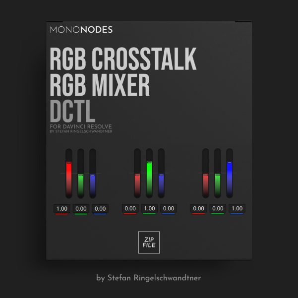 DaVinci Resolve调色插件RGB串扰DCTL v2.0专业级自动平衡通道保持中性色 Mononodes - RGB Crosstalk DCTL v2.0 for DaVinci Resolve Studio