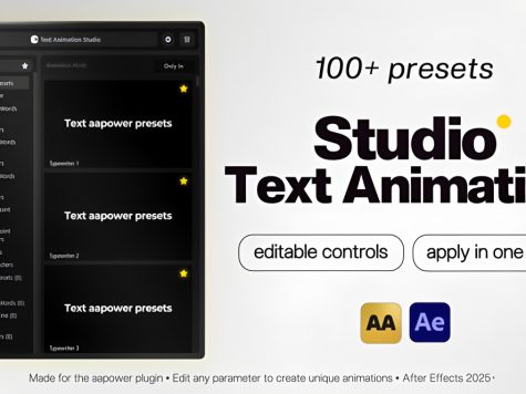 AE脚本100+文字标题动画预设MG排版弹跳字幕特效插件Studio Text