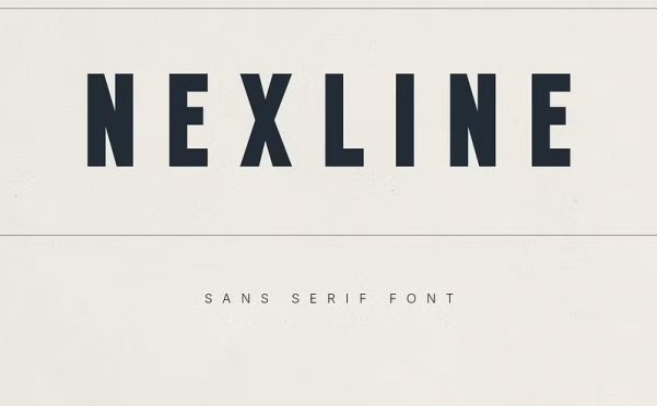 Nexline粗体无衬线英文字体OTF/TTF 现代几何复古品牌标志海报编辑包装产品设计字体 Bold Sans Serif Font