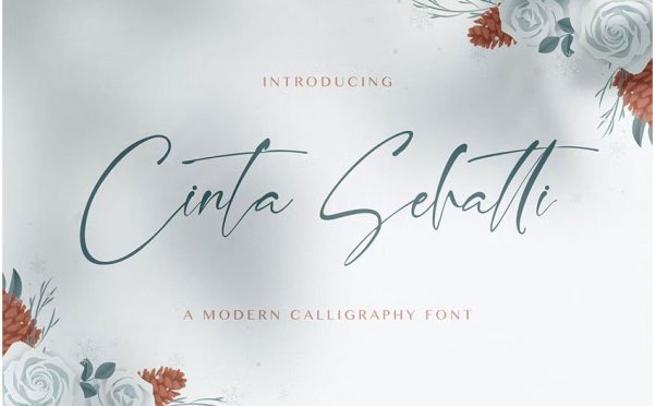Cinta Sehatti Font 精致手写书法字体 优雅签名logo设计 品牌logo设计 OTF/TTF文件