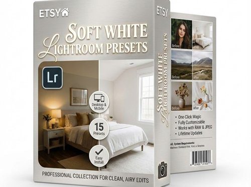 Lightroom预设 白色干净通透滤镜 10个手机DNG+电脑XMP预设 网红博主同款调色包