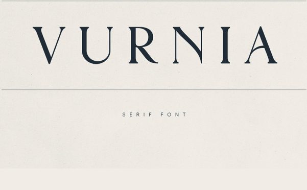Vurnia优雅衬线字体 现代浪漫主义品牌标志包装编辑设计 多语言支持OTF/TTF英文字体 Vurnia – Elegant Serif Font