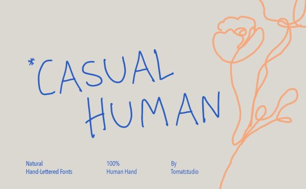 Casual Human手写字体系列 常规与粗体双版本 天然粗糙感儿童自然主题设计OTF文件 Casual Human Fonts