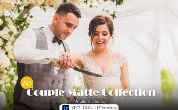 情侣哑光LR预设套装 50 Matte Presets 含DNG XMP Lrtemplate 复古电影感人像